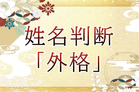 姓名外格|外運（外格）の意味する運勢｜姓名判